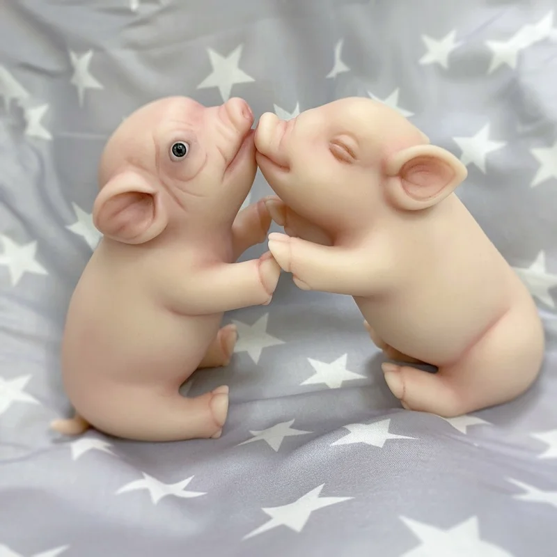 Reborn Doll Pig Silicone Rebirth Toy Simulation Doll Enamel Glue Realistic High Imitation Doll Pig Unpainted White Embryo Kit