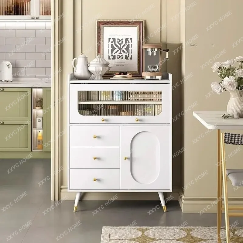 A Cream Style Dining Side Cabinet Household Kitchen Multi-functional Small Storage Cabinet Modern Simple Side Cabinet