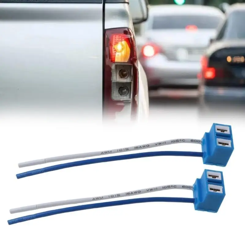 31BC 2Pcs H7 Ceramic Wire Wiring Harness Headlight Socket Connector Plug Extension