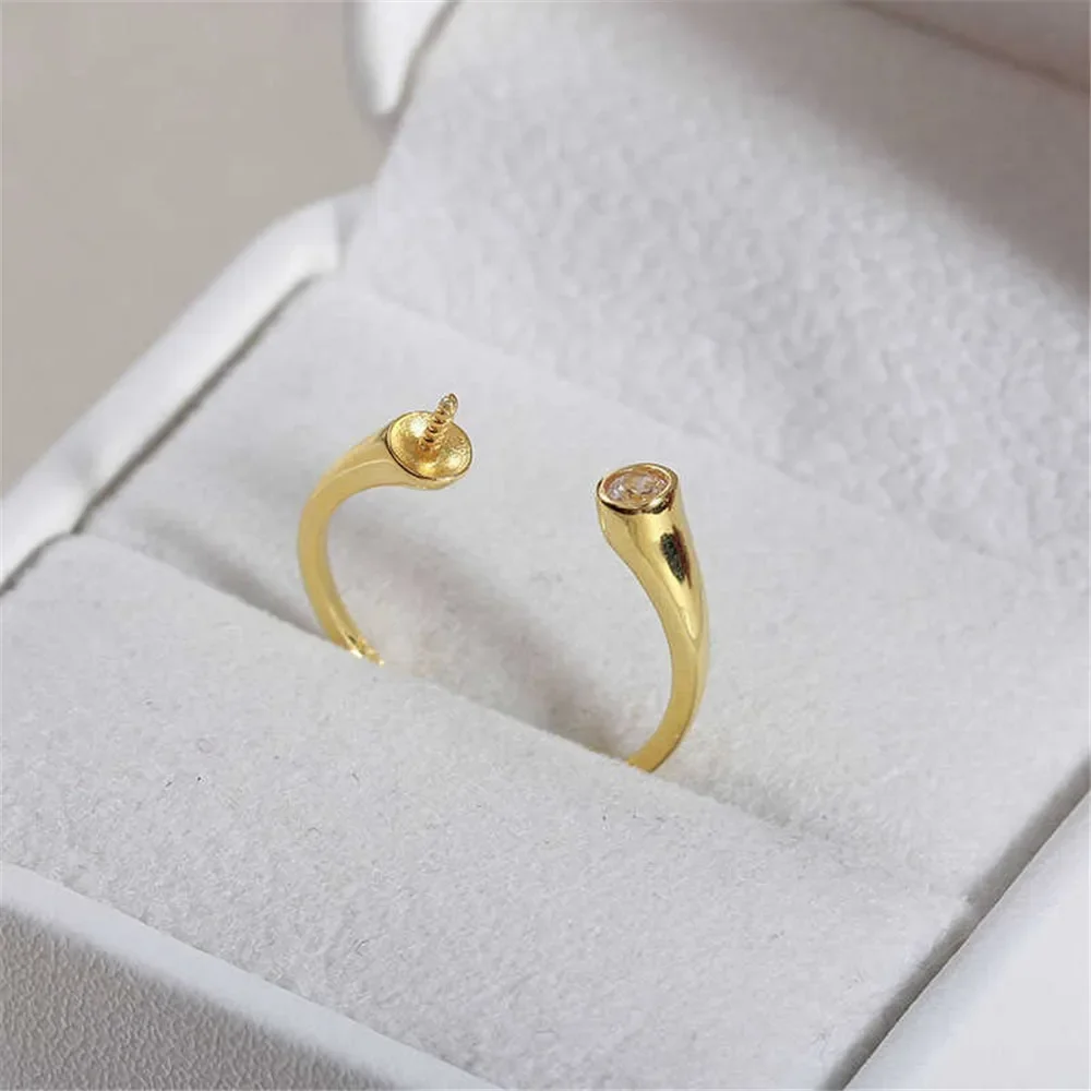Solid S925 Sterling Silver Pearl Ring Settings Findings & Accessories - for Jewelry Making Bulk Wholesale Craft Supplies 8-12mm