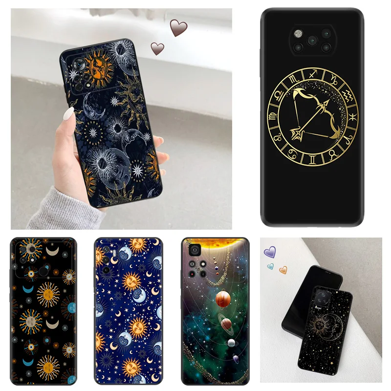 Anti-Drop Soft Phone Case For Xiaomi Poco x5 5G x4 x3 pro f1 f3 gt f4 f5 m5 m4 m3 c40 c50 c51 Fashion 12 Zodiac Taurus Leo Cover