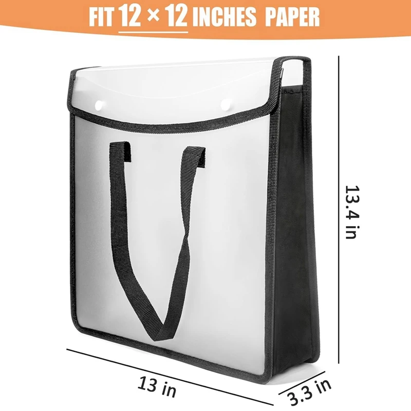 Organizador de almacenamiento de papel expandible para álbum de recortes, Folio de papel negro para 12X12 hojas, con mango portátil, duradero y fácil de usar