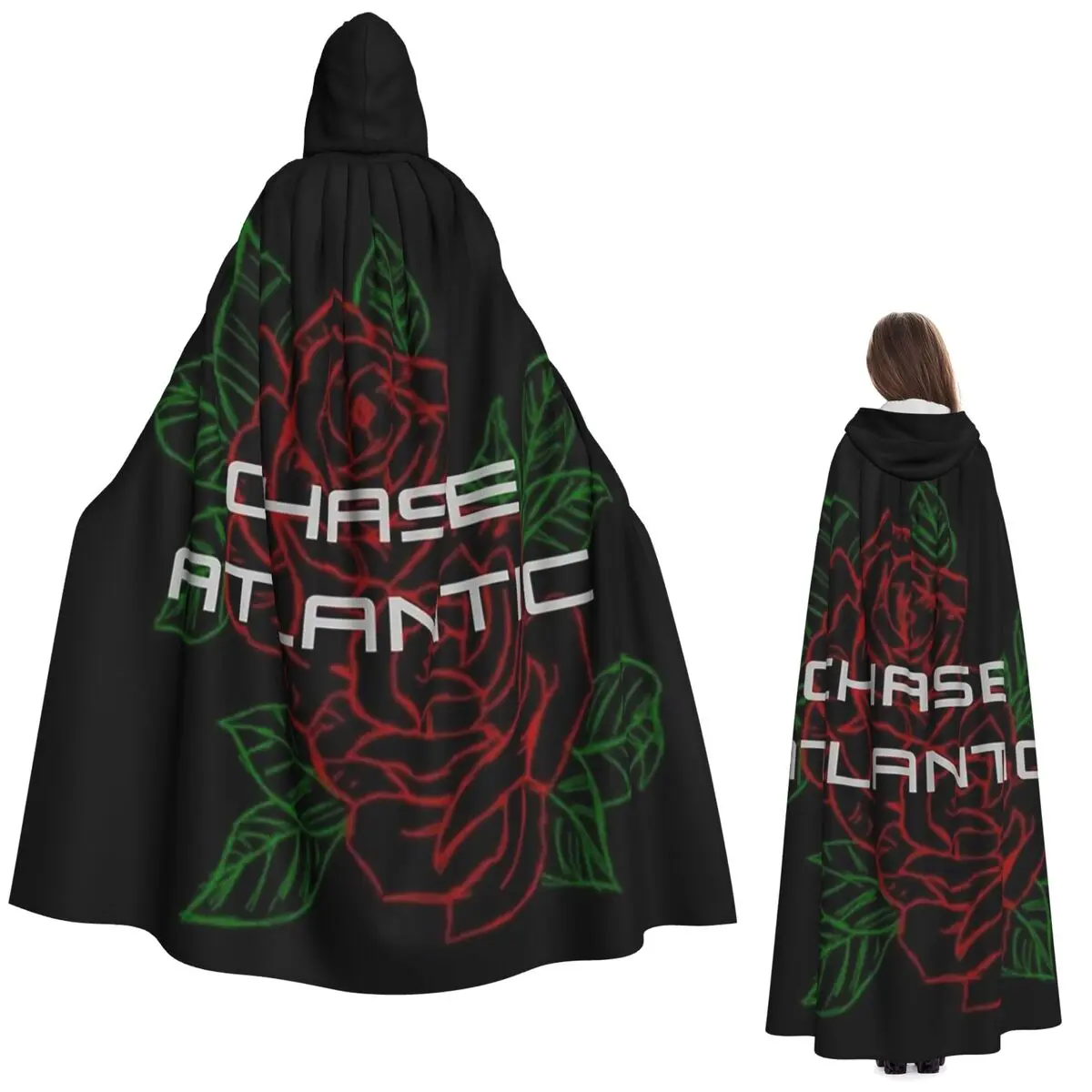 

Длинный плащ с капюшоном и логотипом Chase Atlantic Rose, средневековый костюм ведьмы, накидка для косплея, накидка на Хэллоуин, вечеринка для взрослых, унисекс