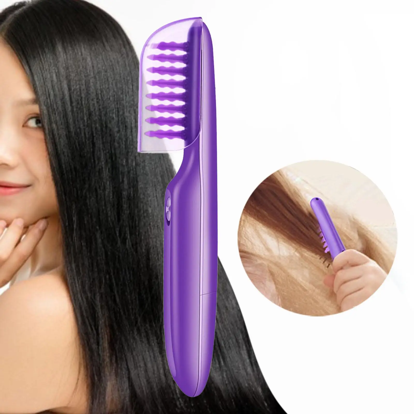 Electric Hair Brush Comb Natural Style Curly Thick Straightening Automated Anti