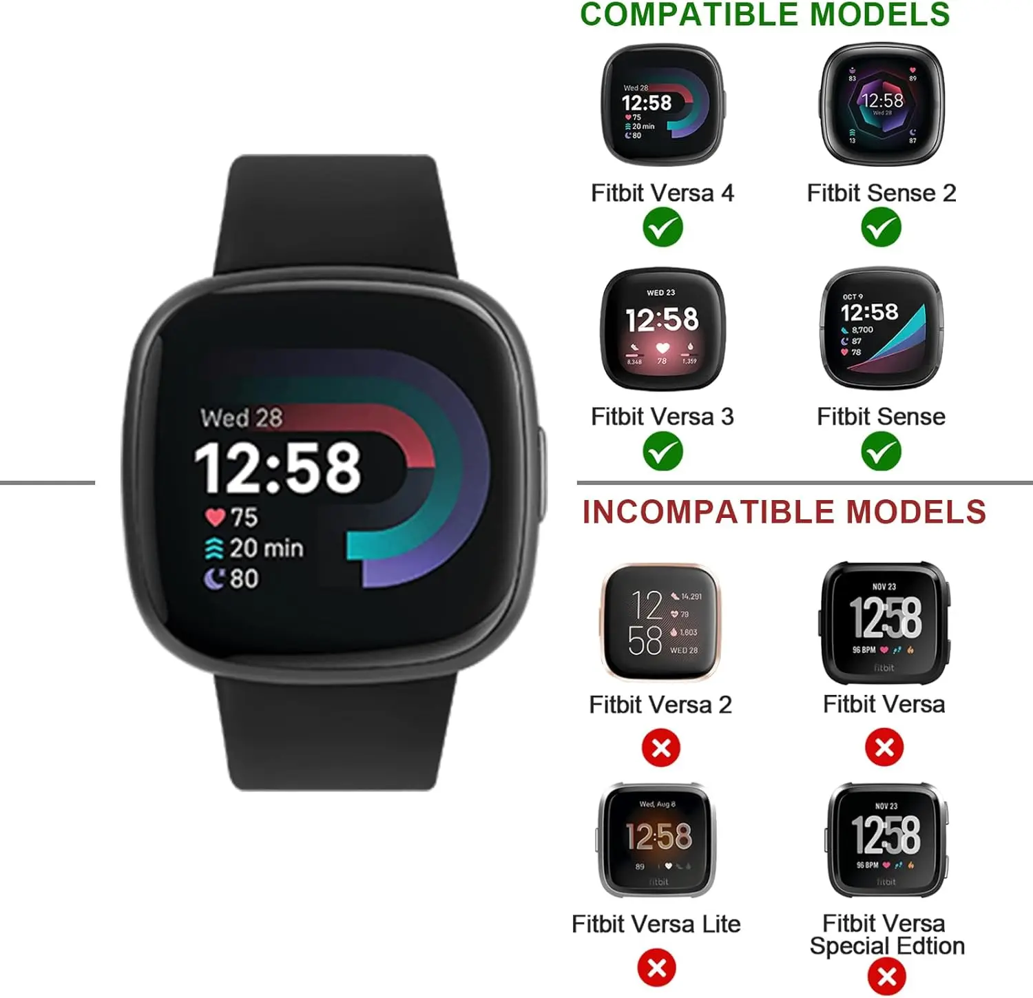 Tali Silikon untuk Fitbit Versa 3 4 Gelang Pengganti Jam Tangan Pintar Olahraga untuk Fitbit Sense/Sense 2 Gelang Jam Olahraga Tahan Air