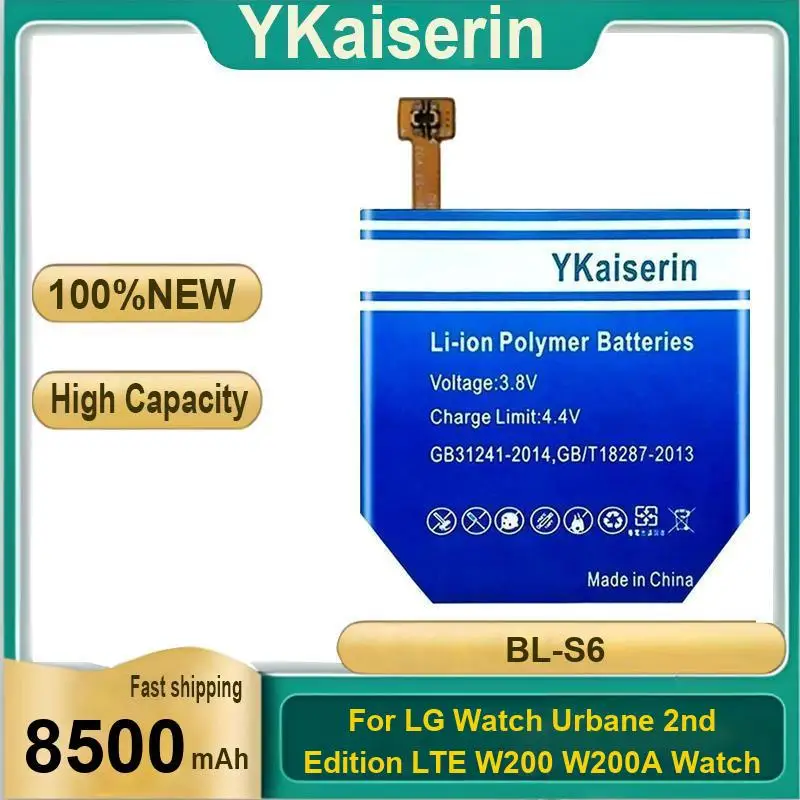 

Быстрая зарядка 8500 мАч BL-S6 высокой емкости для LG Watch Urbane 2Nd Edition Lte W200 W200A Батарея