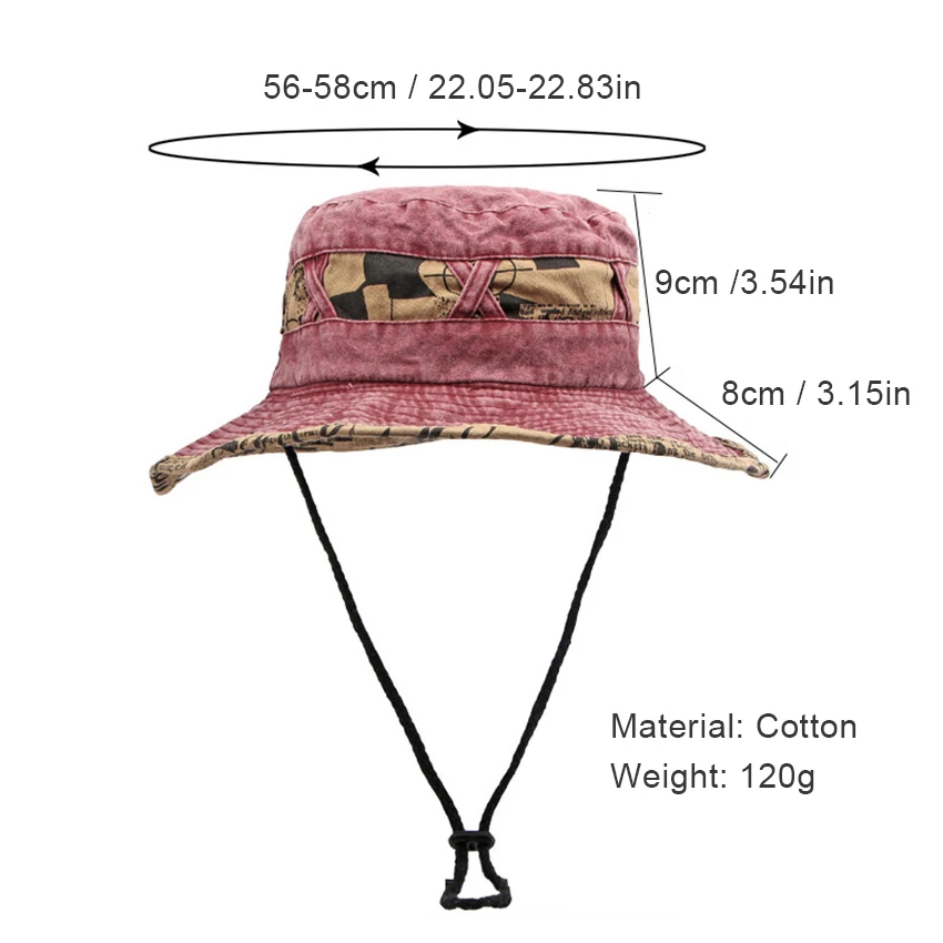 Outdoor Fisherman Hats Men Women Summer Wide Brim Bucket Hat Sunscreen Sun Hat Fishing Hiking Cap Washed Cotton Panama Cap