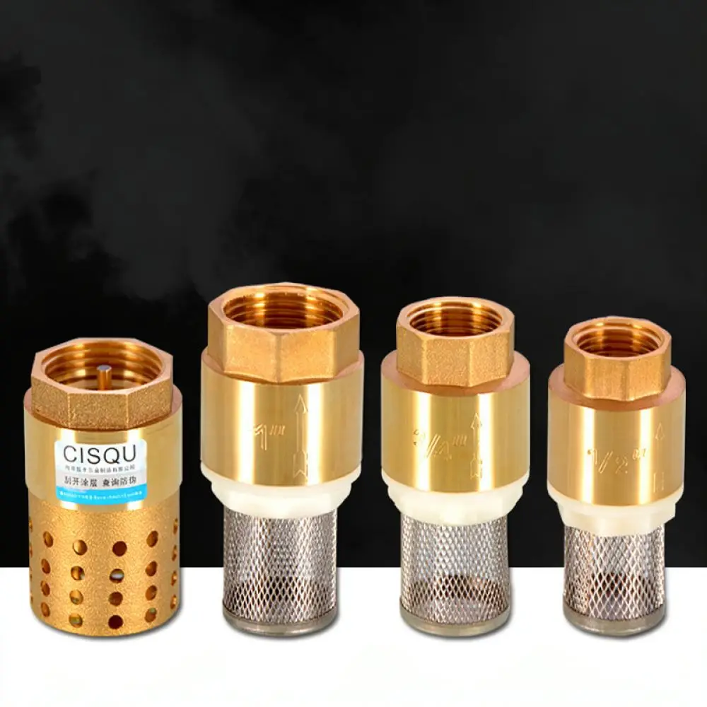 Brass One Way Check Valve Bottom Valve With Strainer Filter For Water Pump Plumbing Irrigation System Components