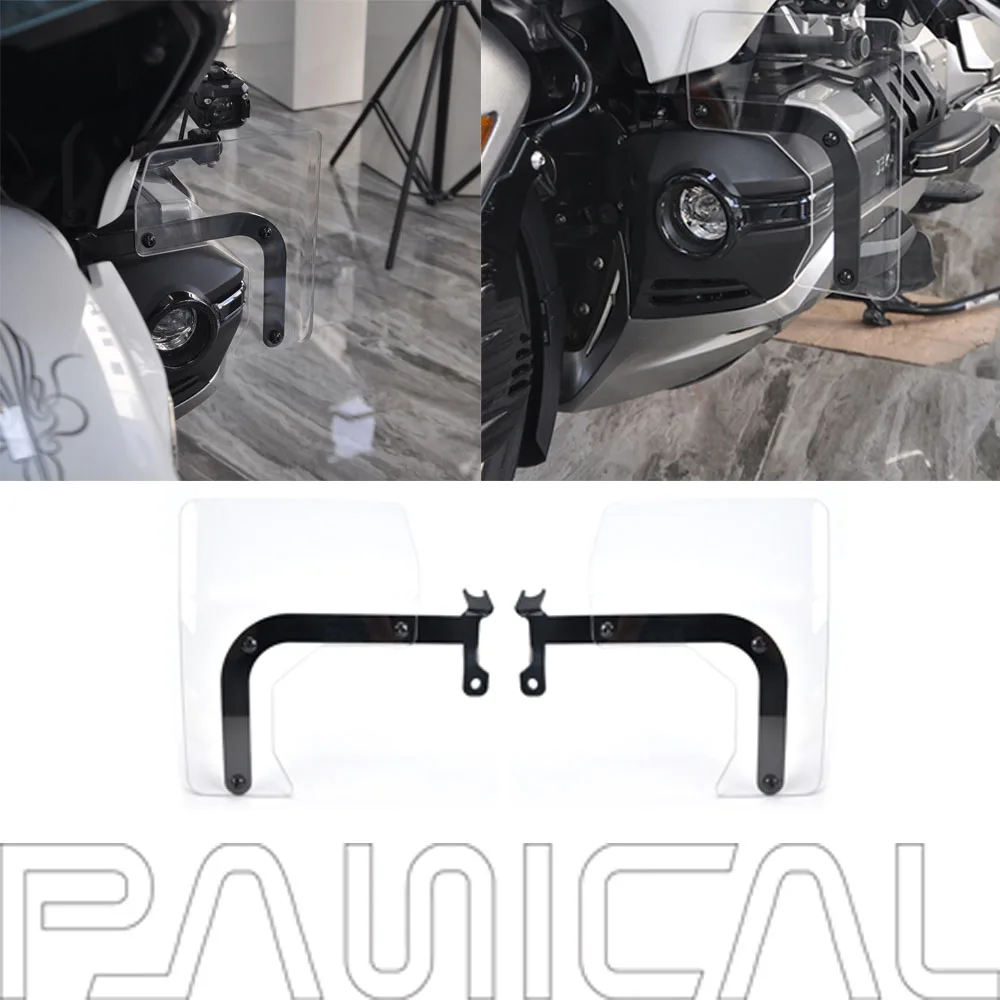 For Honda Gold Wing GL1800 F6B PANICAL Spotlights Leg Air Deflector Auxiliary Lights Spoiler Bracket Bumper Windshield 2018-2025