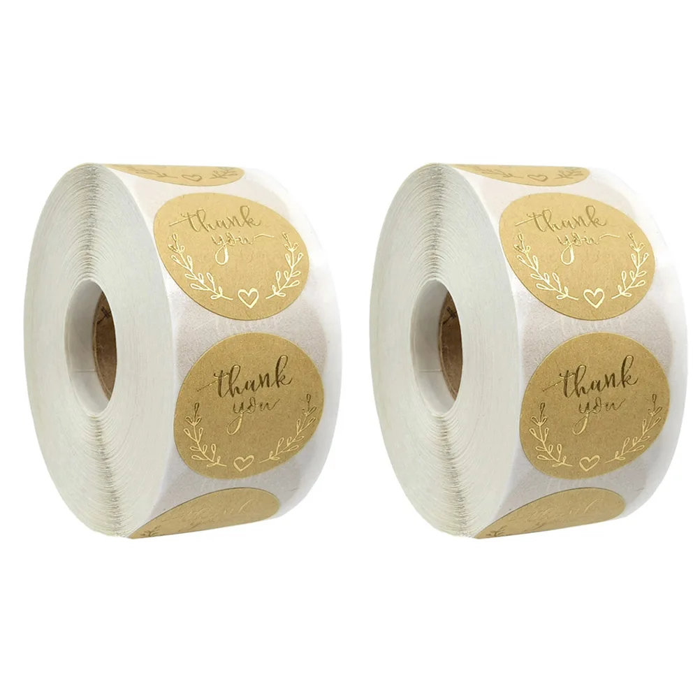 

Thank You 2 Rolls Sealing Labels Party Gift Tags Decorative Wedding DIY Self Adhesive File Folder