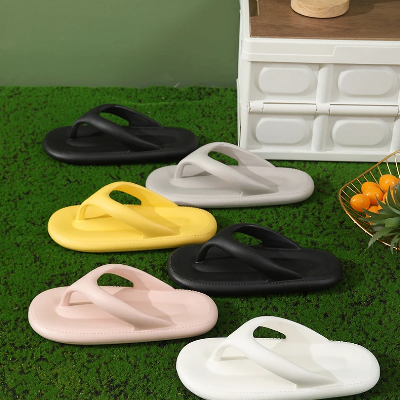 2023 New Flip-flops Female Simple Solid Color EVA Anti-skid Feel Wear Flip-flops Inside and Outside The Home