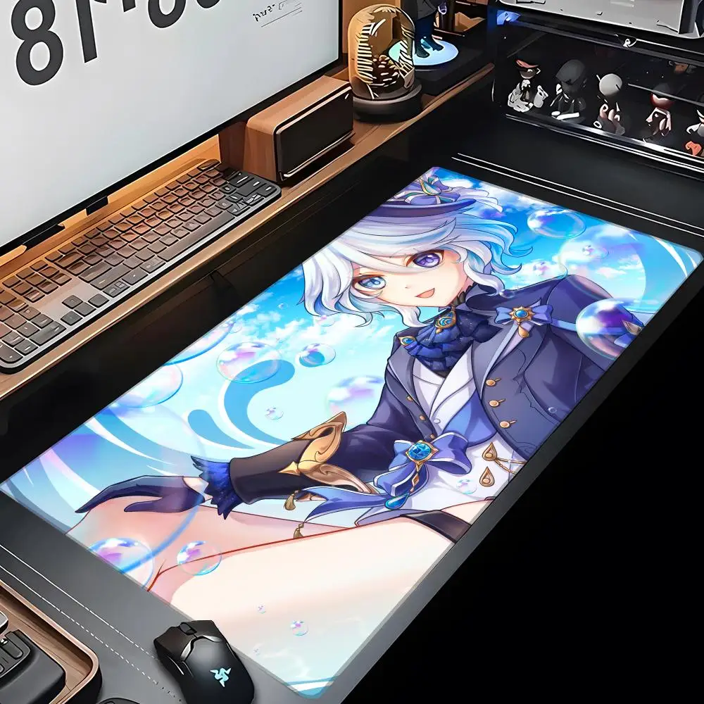 Genshin Impact Furina Mouse Pad Gaming Mousepad Abstract Large 800x400x2mm MouseMat Gamer XXL Mause Carpet PC Desk