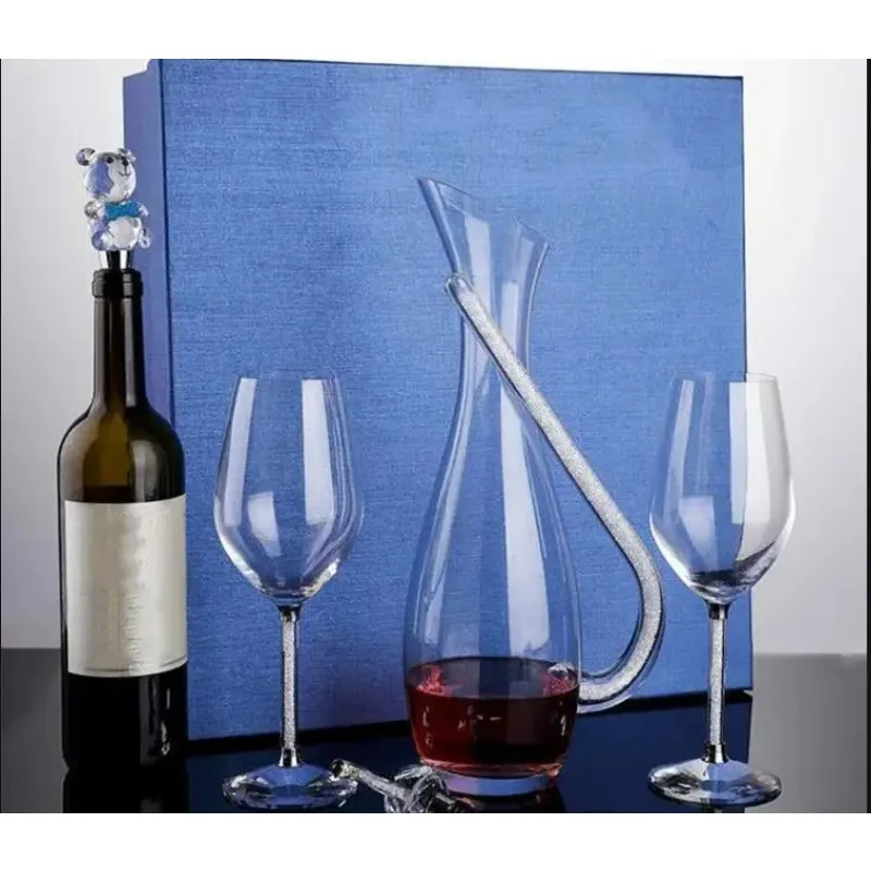 

Набор для вина из хрустального стекла: графин, бокалы для шампанского, европейский стиль, для свадьбы, семейных торжеств, прозрачный