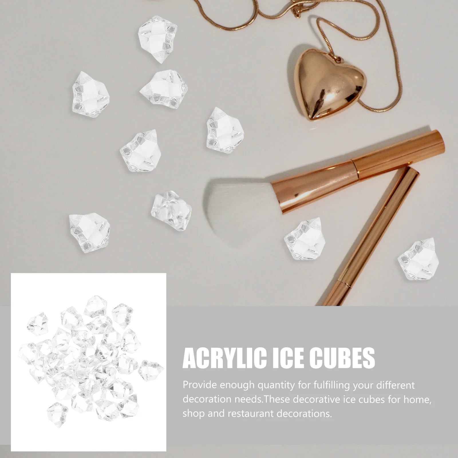 

2 Bags Irregular Simulation Crystal Rocks Fake Ice Cubes Decor Plastic Stones for Table Vase Filler Wedding Party Photography