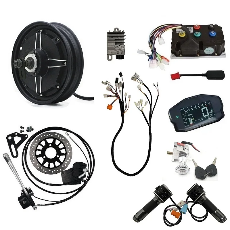 

QSMOTOR 3000W 48V-72V 10inch Hub Motor Electric Scooter Complete Conversion Kits Max.Speed 90-100KM/H