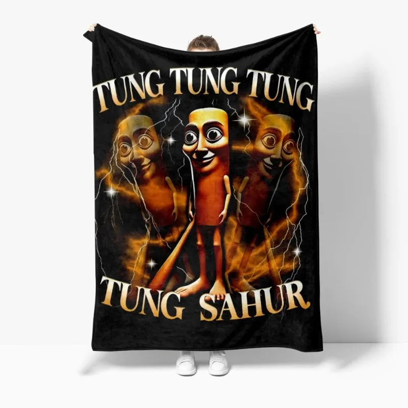 

3D новое одеяло Tralalelo Tralala Vs Tung Tung Tung Sahur, итальянское шерстяное одеяло Brainrot, домашний диван, ультра-мягкое покрывало