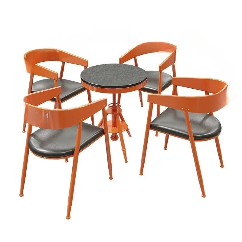 Industrial style leisure table and chair combination, creative wrought iron gym dance studio reception lounge area to negotiate