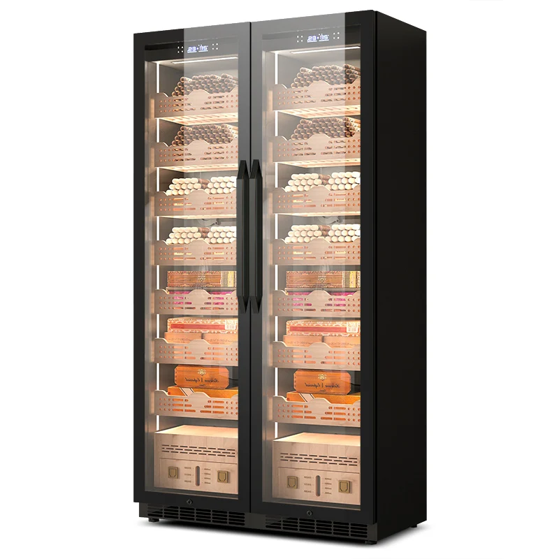 Home Anti-Fog Glass Door Cigar Aroma Precise Touch Panel Temperature Control Best Electronic Cigar Humidor Cabinet