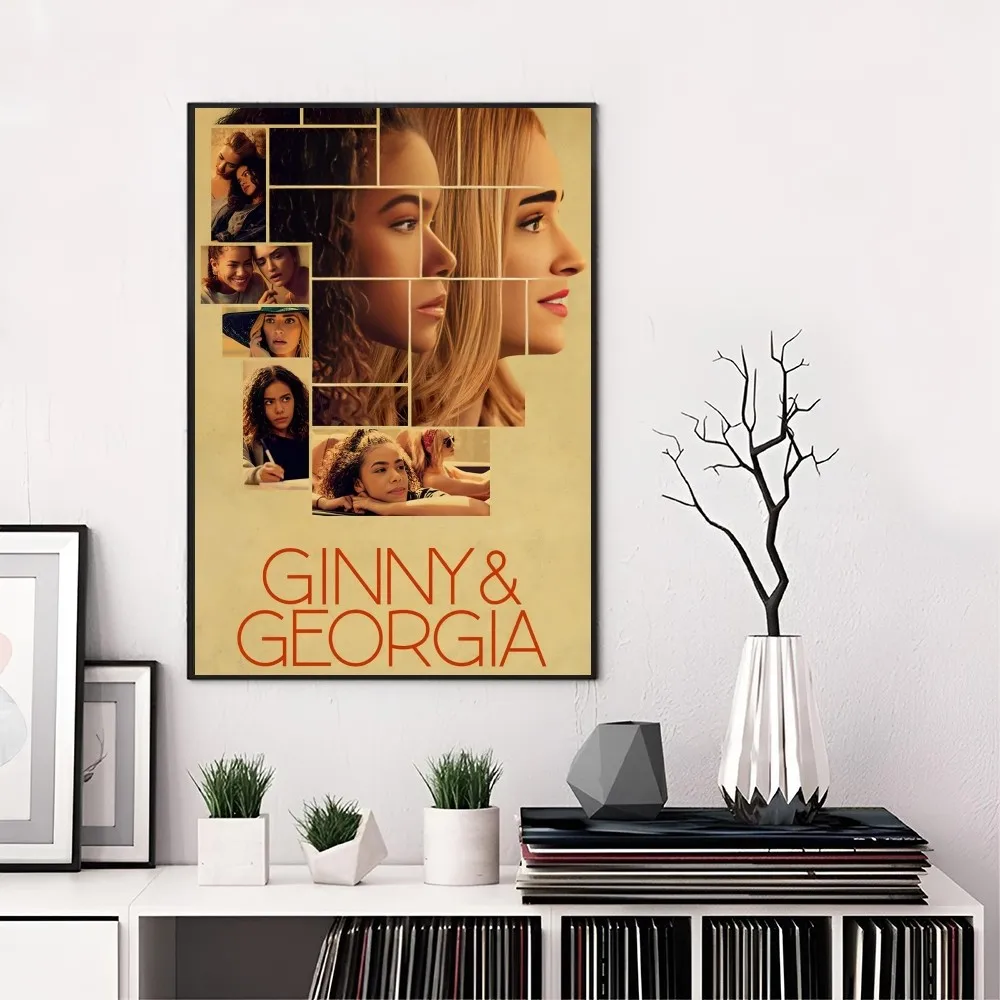 ملصق عرض تلفزيوني جيني آند جورجيا، ملصق فني ذاتي اللصق مقاوم للماء، ملصق جداري لغرفة المقهى والبار #6