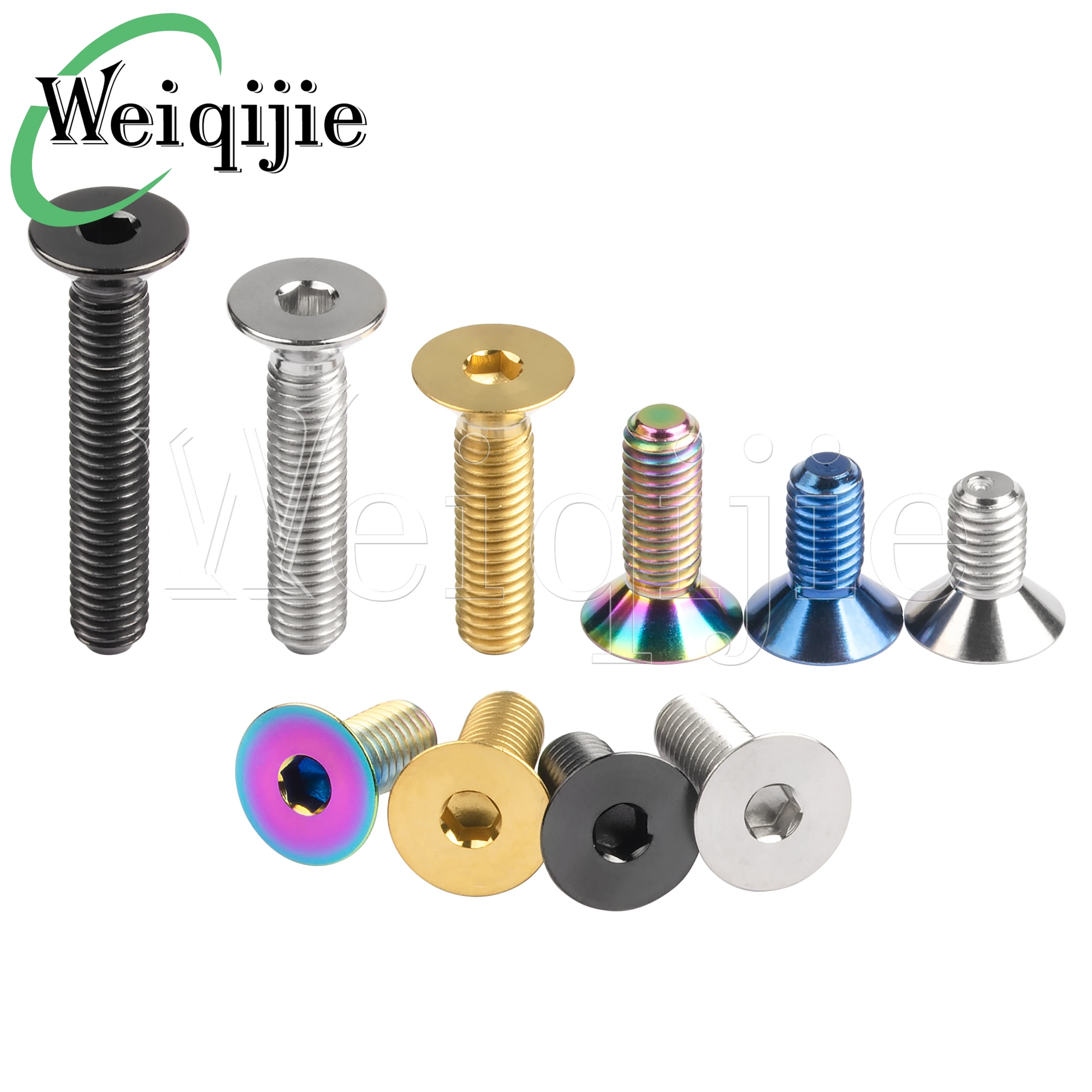 Weiqijie-Boulon en titane M3/figurine/M5, 6/8/10/12/15/18/20/25/30mm, accessoires de vélo