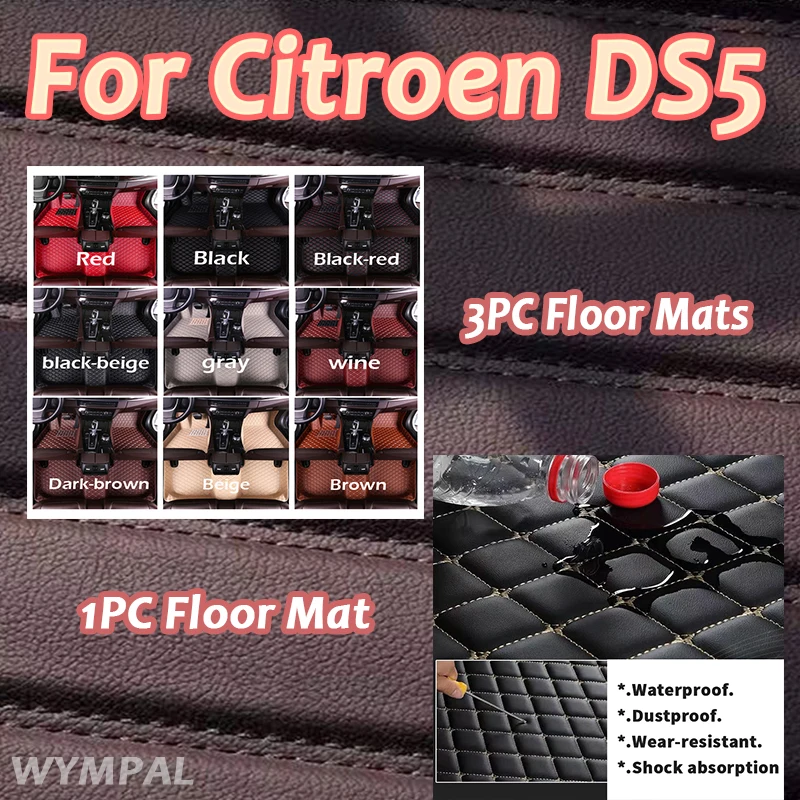 

Luxury Car Floor Mats For Citroen DS5 2018 2017 2016 2015 2014 2013 Styling Auto Interior Accessories Foot Pads Carpets Custom