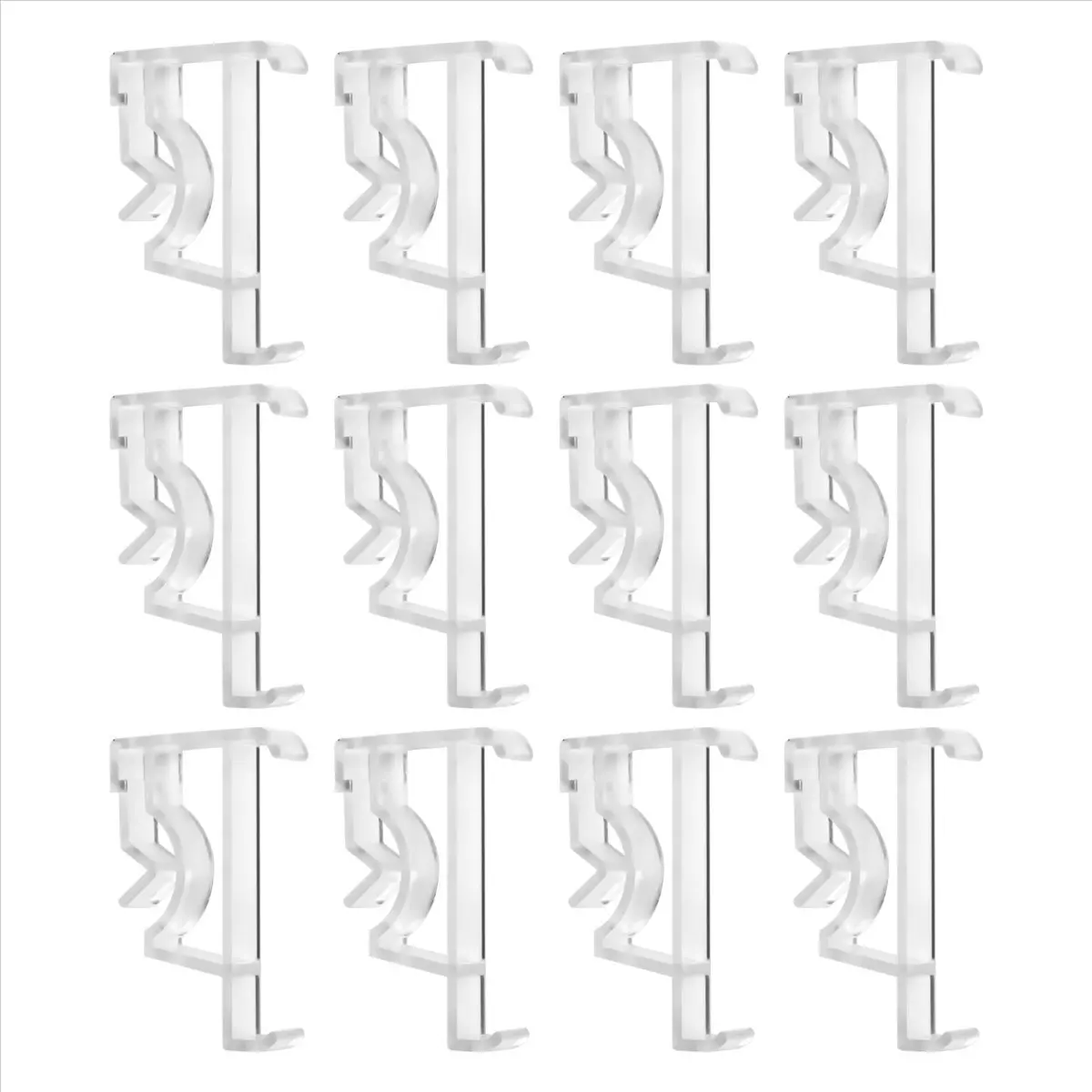 ABZF 2026 2 Inch Clear Blind Clips for Valance, Hidden Valance Clips for Wood or Faux Wood Horizontal Blinds Valance (12 Pieces)