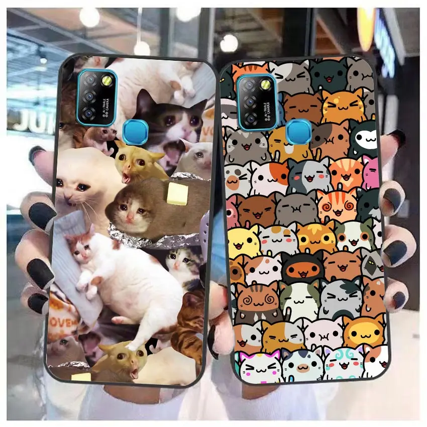 Funda Case For Infinix TECNO SPARK 7 6 Air Go 5 Pro HOT 20 20I 20S 5G 12 12I 11 11S 10 10I 10S 9 Play Case Cute Funny Crying Cat