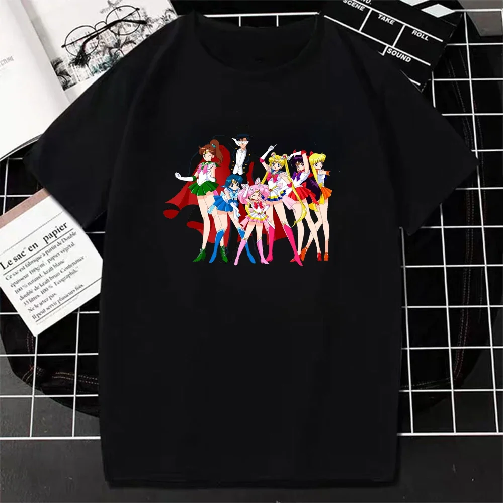 2024 New Sailor Moon Anime printed Tshirt Summer Fashion Casual Cute Fans Gift Tops Summer Casual Hipster Clothes Streetwear Tee