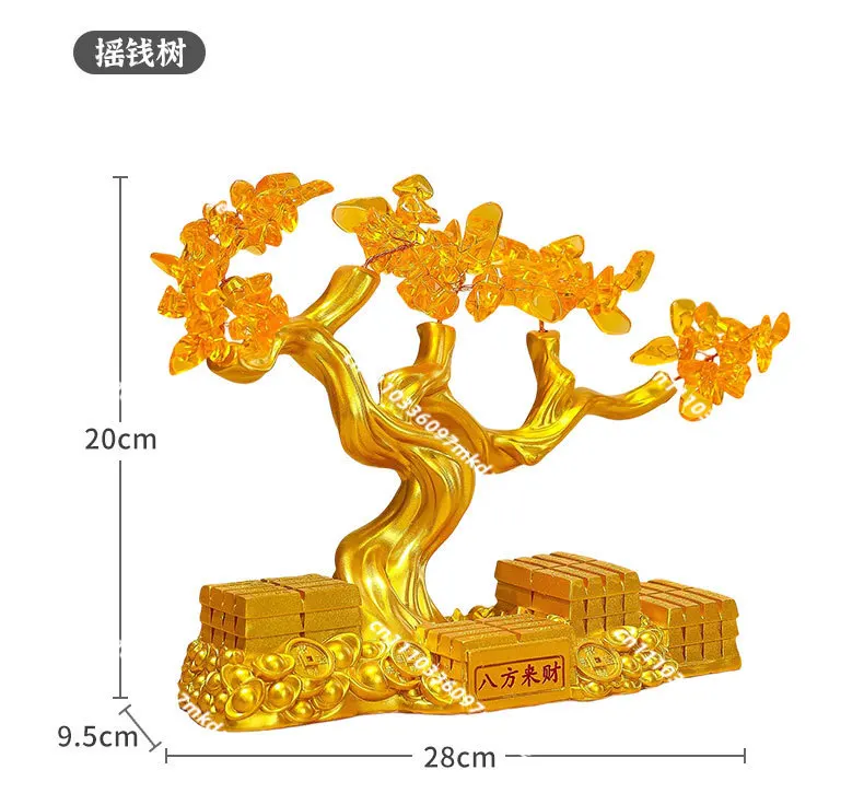 

Crystal fortune tree, lucky cat ornament, high-end living room decoration