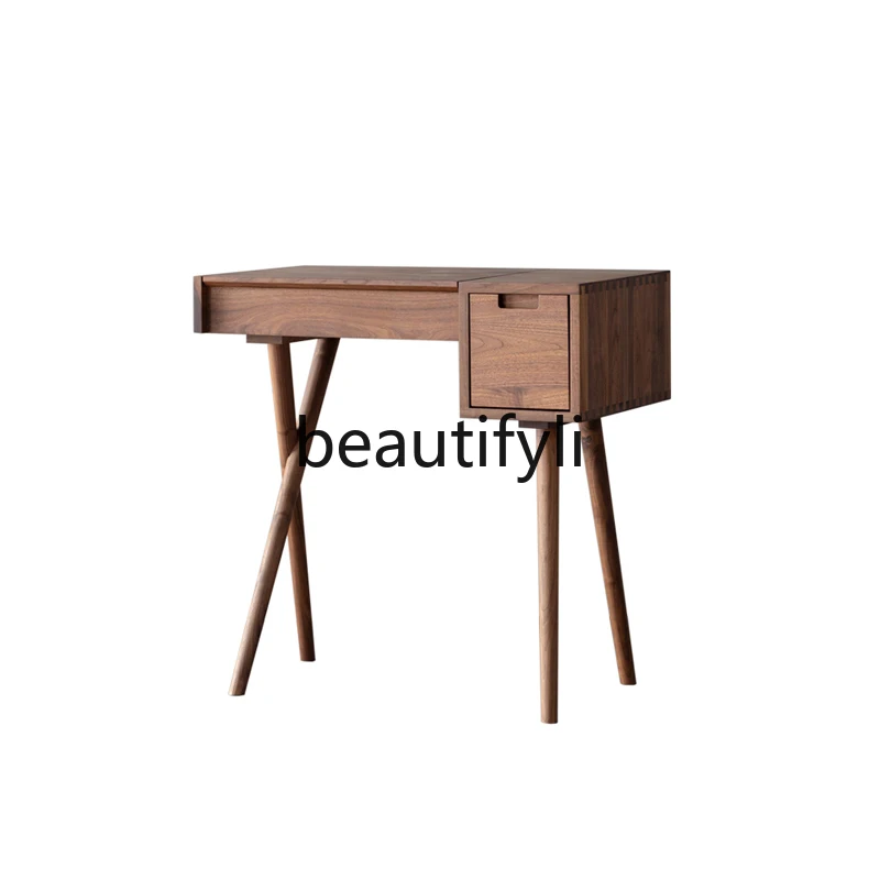 

Solid wood dresser North American black walnut clamshell small apartment bedroom modern simple makeup table