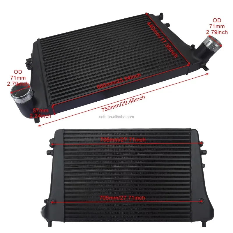 Car Front Mount Tu-rbo Intercooler Kit for- MK5 MK6 R Scir-occo III CC B6 B7 V VI A3 T TTS 2.0T