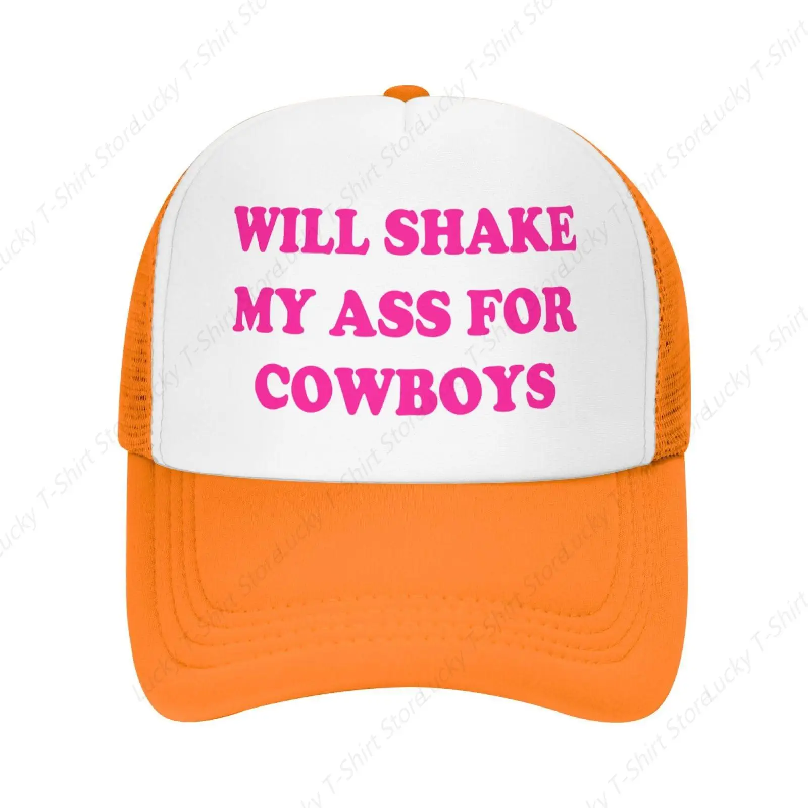 Funny Trucker Hats Hot Pink Will Shake-My A s s for Cowboys-Hat Adults Humor Baseball Caps Snapback Vintage Crazy Hats