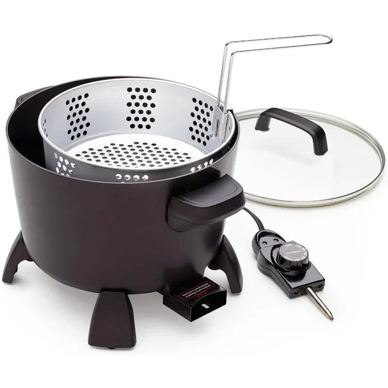 Presto Steamer and Fryer Multicooker Features Nonstick Surfaces Inside and Out for Nonstick Cooking and Easy Cleaning.