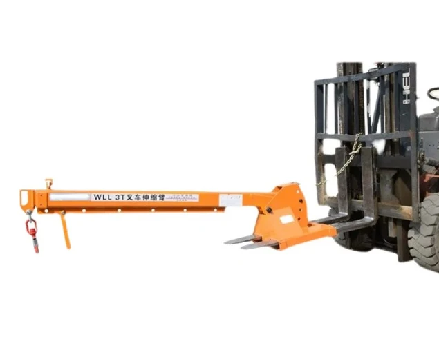 Telescopic Forklift Jib Boom 2000kg 3m, Fork Mounted Crane Arm for Material Handling