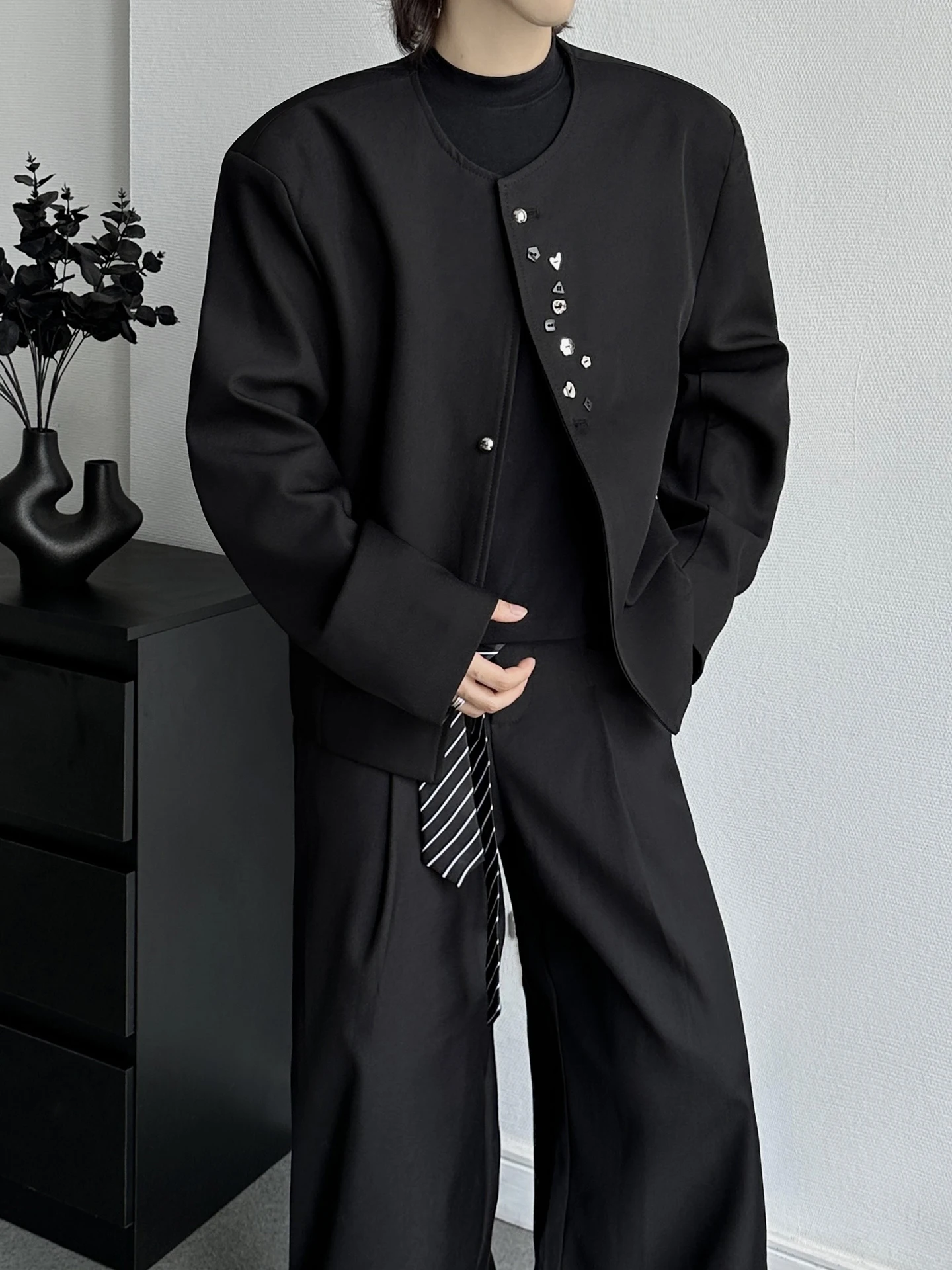 Vestes de costume simples haut de gamme pour hommes et femmes, blazer rétro, ample, confortable, manches longues, manteaux sur mesure élégants, mode automne-hiver 2025