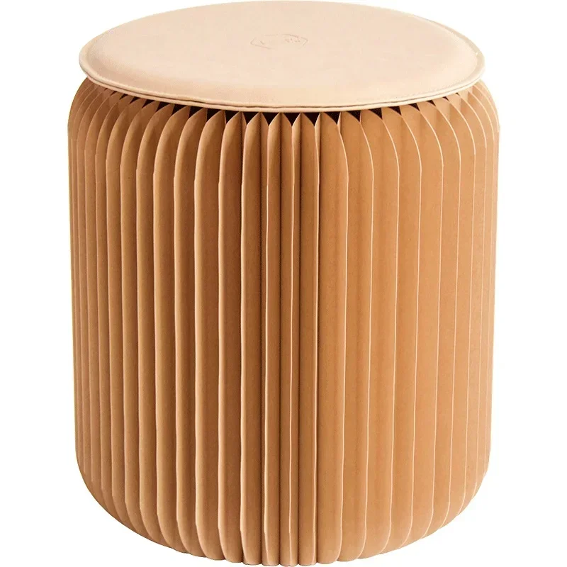 

Eighteen paper folding stool change shoes round seat stool household small stool bench stacked portable children Internet celebr