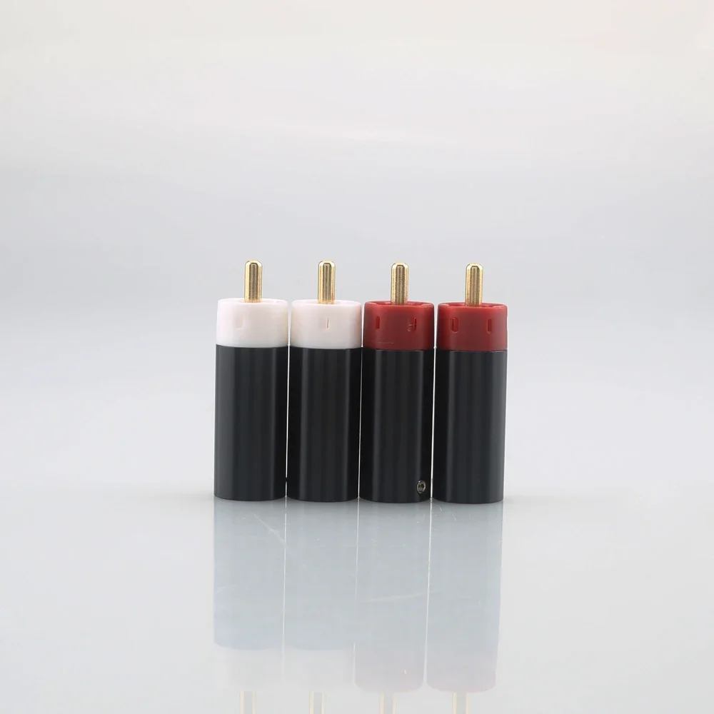 4 шт., высококачественный позолоченный разъем RCA, штекер 8 мм для усилителя Hi-Fi аудио, разъем кабеля RCA