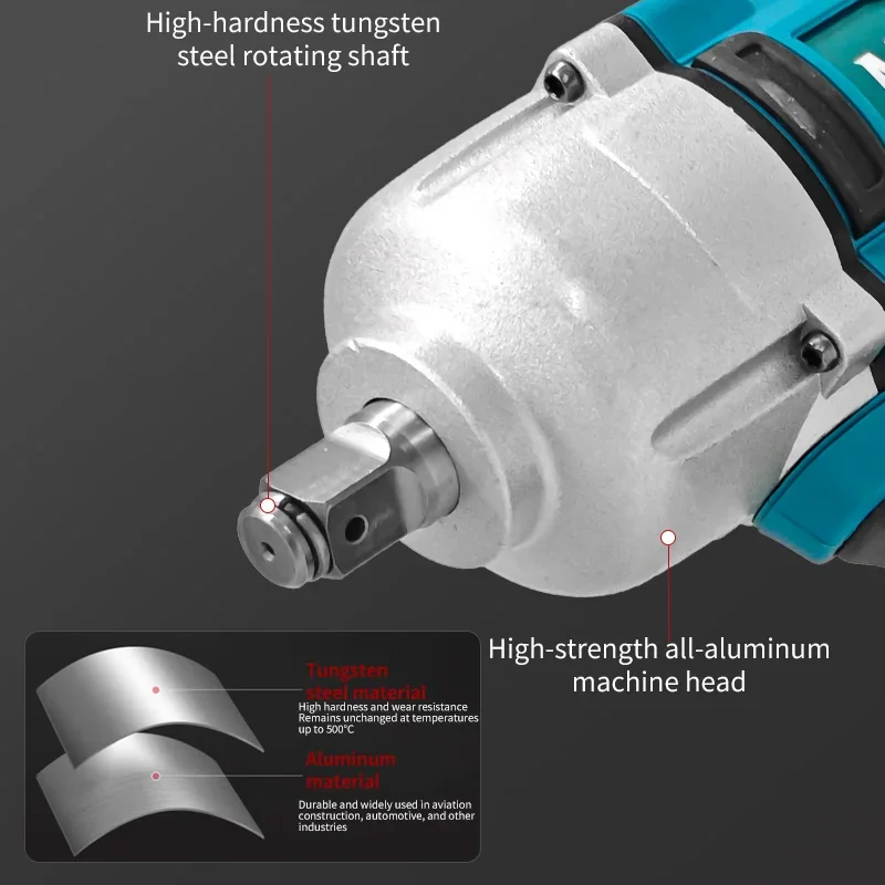 Makita Cordless Electric Impact Wrench 500N.M High Torque Shockproof Wrench for Auto Repair Compatible with 18-21V Battery