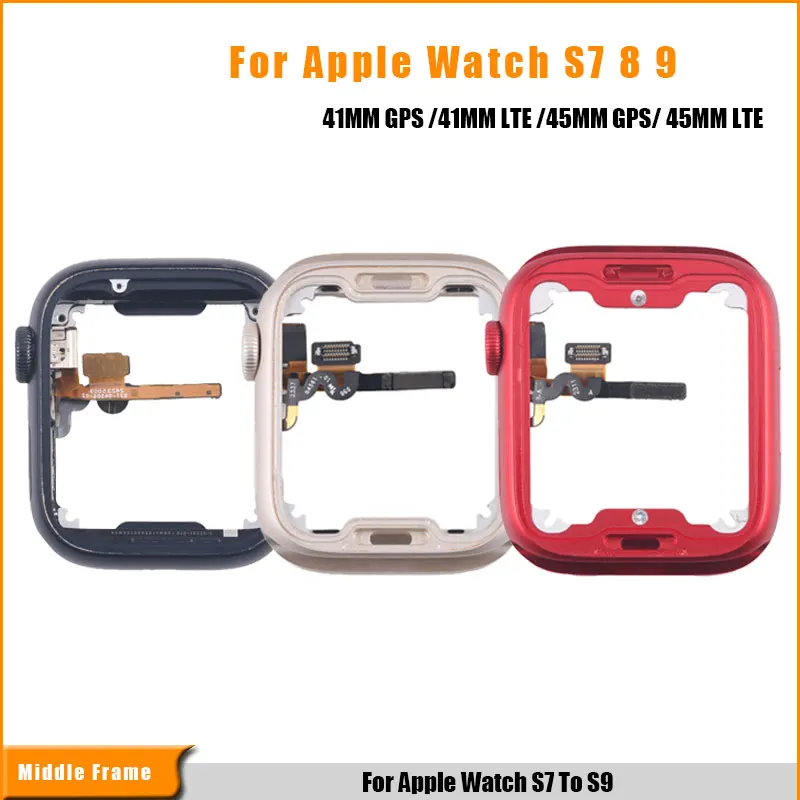 

Замена металлической средней рамки для Apple Watch Series 7/8/9 41 мм GPS/41 мм LTE/45 мм GPS/45 мм LTE, ремонтная запасная часть