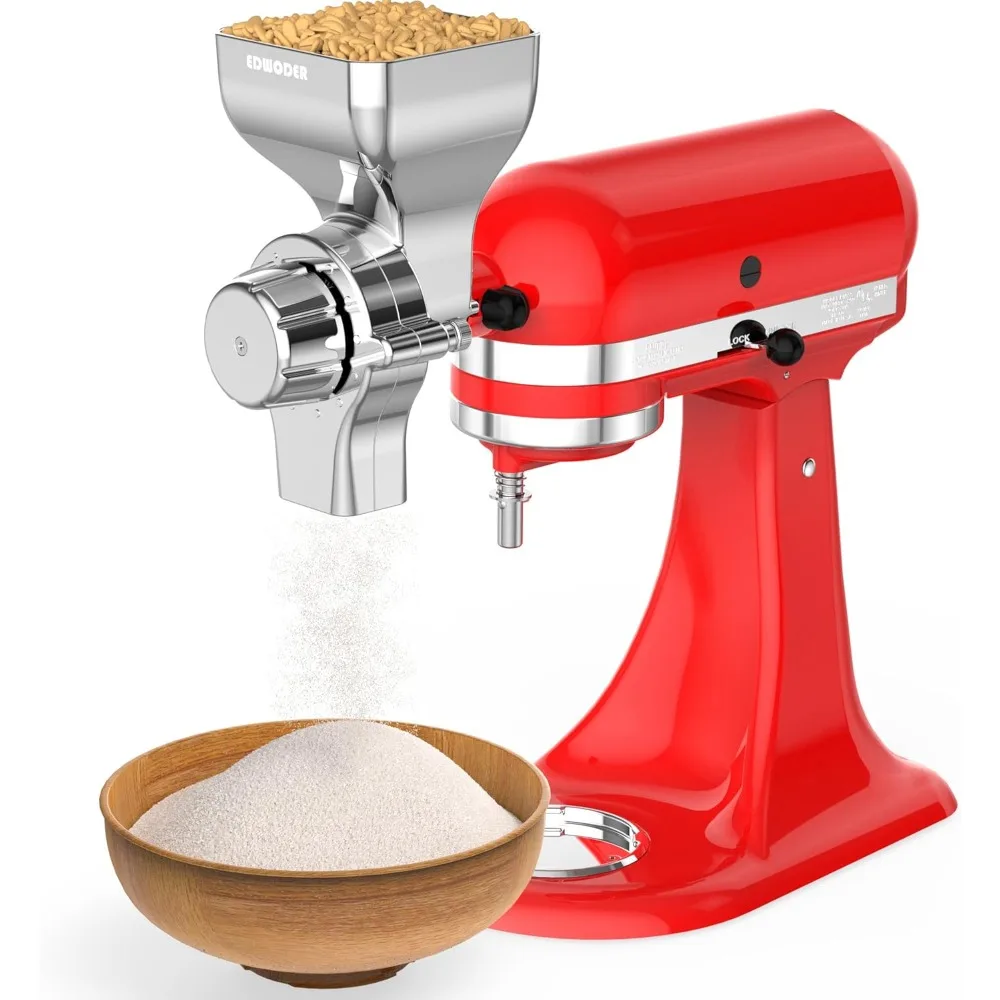 Ganzmetall-Getreidemühraufsatz für KitchenAid-Standmixer, für nicht fettige, trockene Getreide, Weizen, Hafer, Reis, Mais, Fläser und andere Getreide