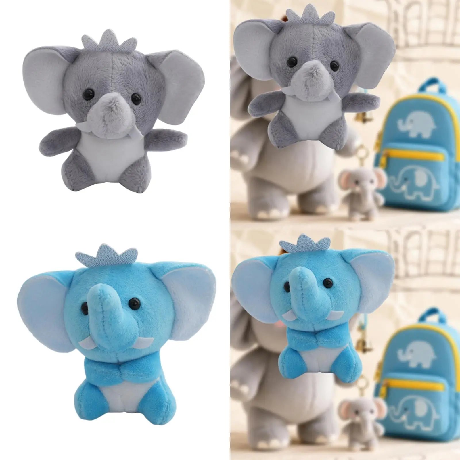 Colgante de Peluche de Elefante, Decoración para Fiestas, 10 cm, Adorno para Bolsos, Llaveros, Colgante para Niños y Niñas, Regalo para Fiestas