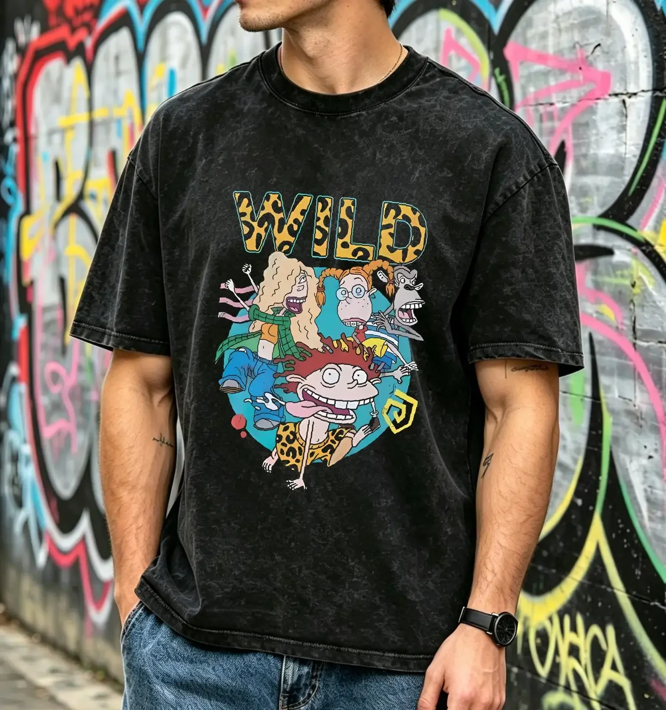 washed T Shirt Official The Wild Thornberrys Black S M L XL XXL 3XL 4XL vintage Washed Unisex Casual designer clothes