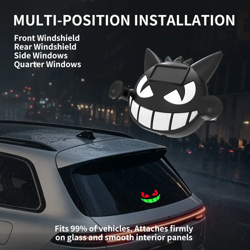 New Car Solar Devil's Eye Decorative Light Car mounted LED Atmosphere Light Halloween Universal Fun Lighting