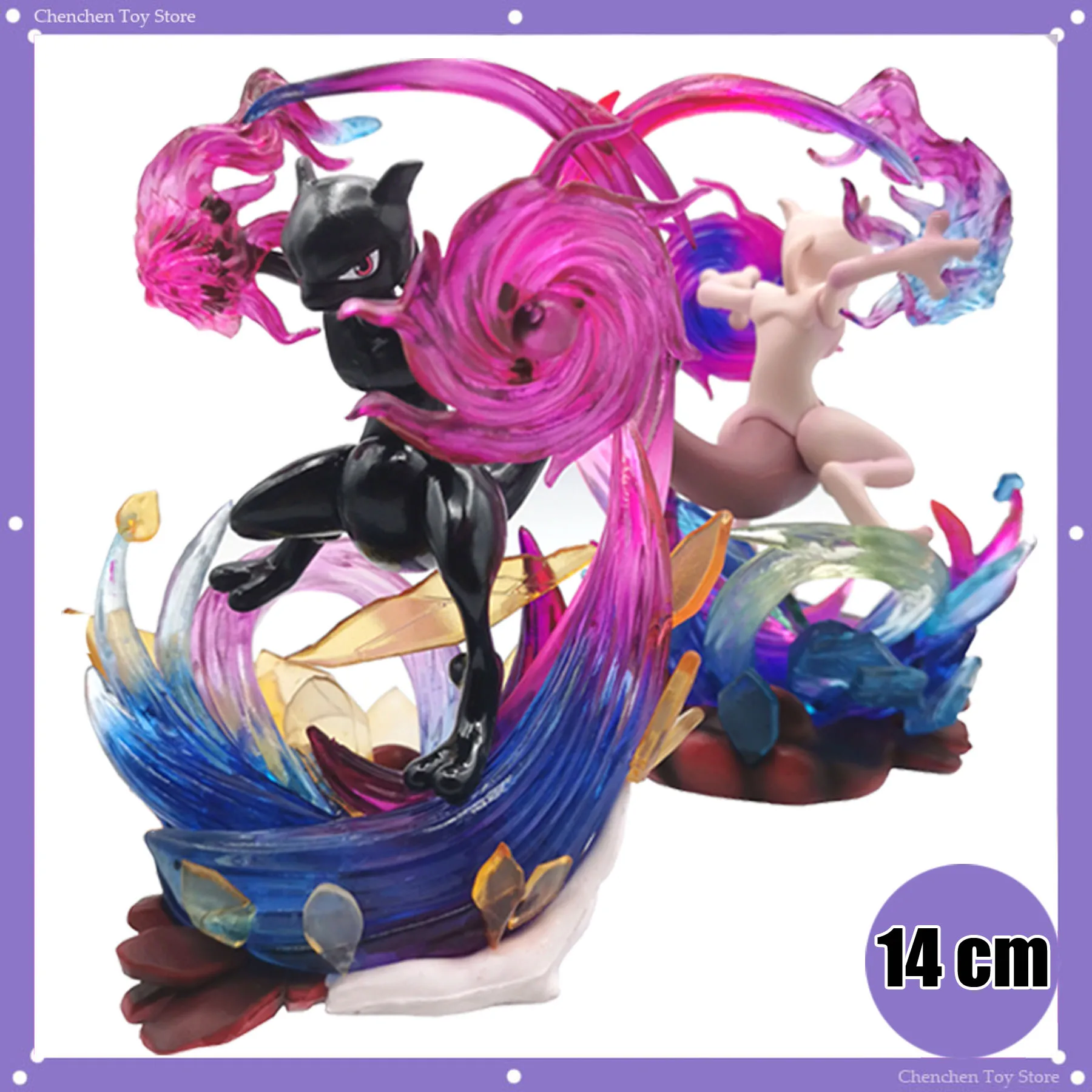 14cm Pokemon Mewtwo DM Scenario Cartoon Anime Figures Mew GK Figurine PVC Statue Model Doll Collectible Toy For Children Gifts