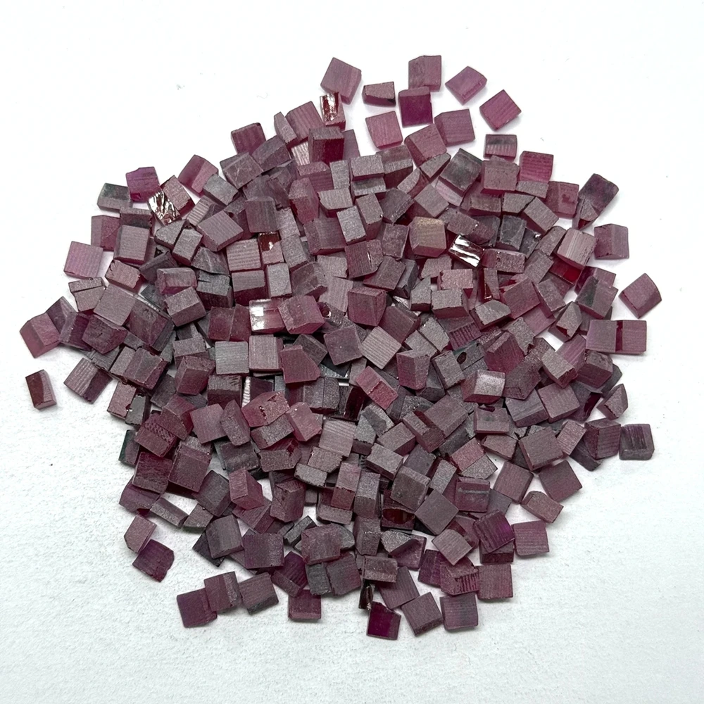 1KG Synthetic Rough Preformed Ruby 3mm 5mm Block Raw Uncut Material Stone