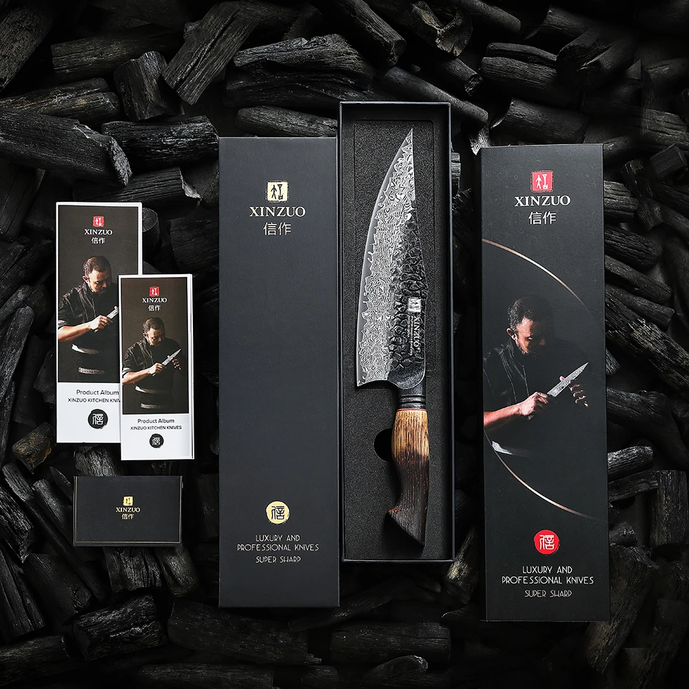 XINZUO 8.6-inch Damascus Chef Knife 67-layer craftsmanship hand forged knife 60±2 HRC hardness high-end gift in elegant box - Image 6