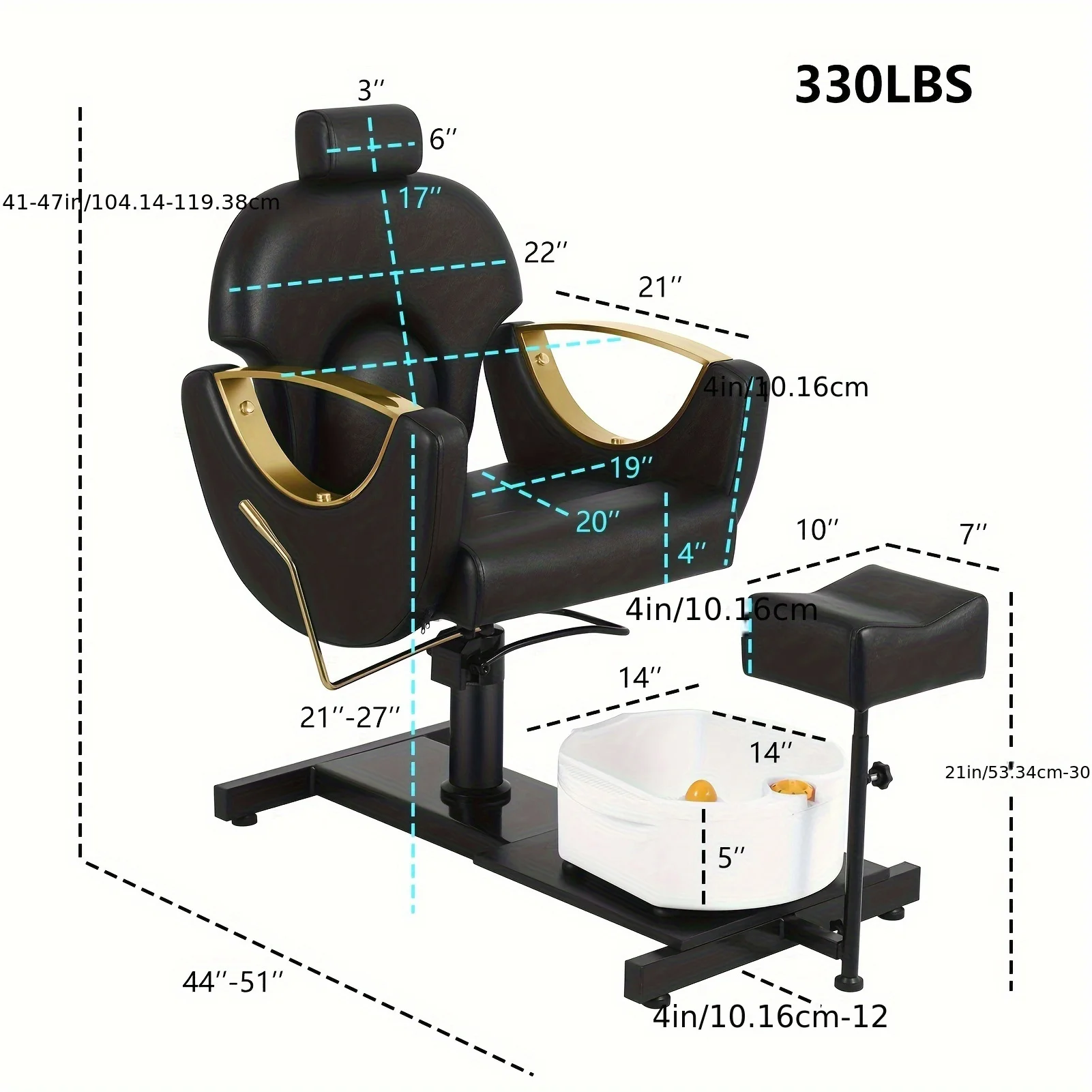 كرسي باديكير 2025 مع حمام تدليك للقدمين، أريكة باديكير هيدروليكية مع مقعد دوار 360 درجة وارتفاع قابل للتعديل لمتجر سبا القدم #2