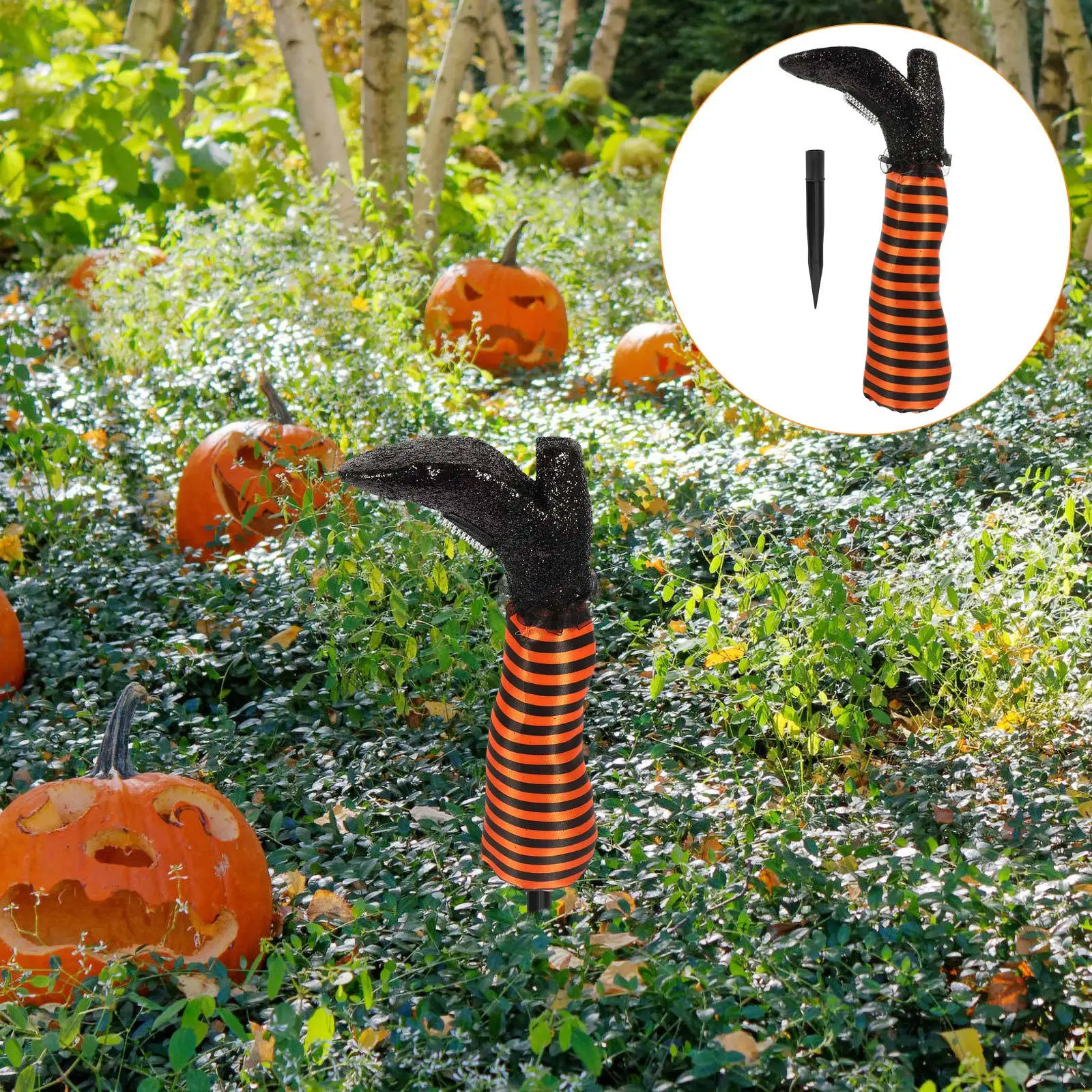 

1set 1Set Upside Down Witch Leg Halloween Decoration Garden Yard Decor Party Supplies Outdoor Haunted Body Part Decorative