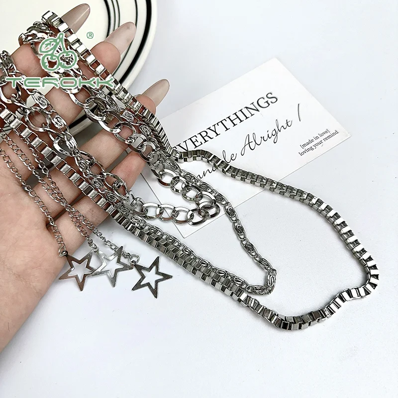 نجمة شرابة السراويل المعدنية الخصر سلسلة الملابس ديكور قلادة الهيب هوب السراويل الجينز حزام سلسلة المفاتيح مجوهرات هدية