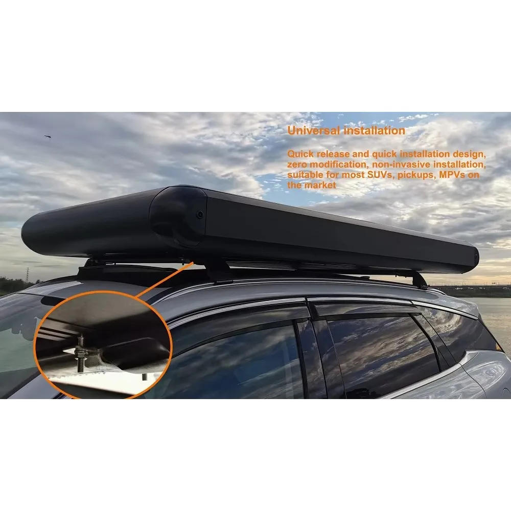 Auto Camping 2 People Hiking Travel Bedroom Waterproof Hard Shell Foldable Roof Beds Car Rooftop Top Cabin with Shower and Tents